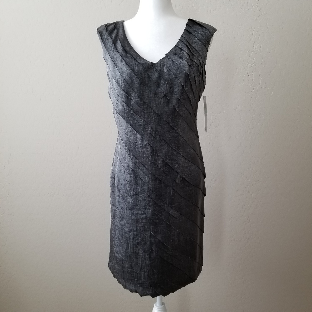 London Times Charcoal Cocktail Dress - 8 - NWT